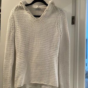 T by Alexander Wang White Knit Hooded Sweater